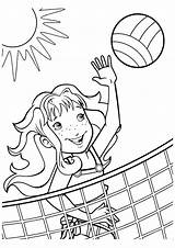 Coloring Pages Sports Volleyball Girls Sunset Themed Faces Girl Printable Face Shimmer Getcolorings Mountain Getdrawings Drawing Books Colorings Color sketch template