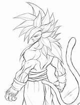 Goku Ssj4 Lineart Deviantart Manga Anime sketch template