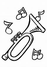 Trumpet Coloring Printable Pages Trumpets Kids Categories sketch template