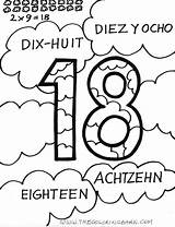 Number 18 Coloring Pages sketch template