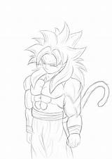 Goku Ssj Saiyan sketch template