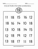 Number Worksheets 18 Eighteen Activities Preschool Printable Kindergarten Counting Writing Practice Identification sketch template