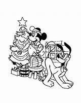 Coloring Pages Christmas Mickey Mouse Disney Printable Safari Color Pluto Decorate Helps sketch template