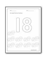 Number 20 18 16 Worksheets Color Worksheet Softschools Numbers Handwriting Preschool Kindergarten Trace sketch template