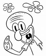 Coloring Squidward Tentacles Spongebob Color Topcoloringpages Bob Print sketch template