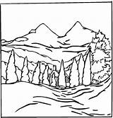 Coloring Pages Landscape Printable Scenery Winter Horizon Templates Adults Nature Kids Foreground Painting Detailed Mountain Landscapes Background Drawing Coloring4free Adult sketch template