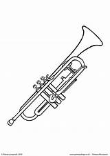 Trumpet Colouring Primaryleap sketch template