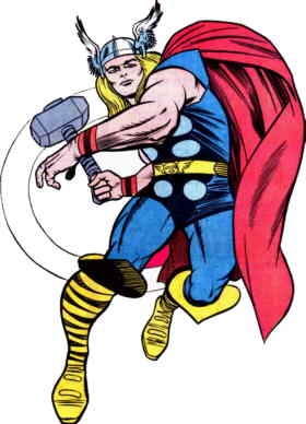 Thor, from a mid-1960s pin-up. Artist: Jack Kirby.