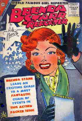 A 1955 Brenda Starr comic book cover. Artist: Dale Messick.