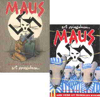 Maus: Covers of the original two volume version. Artist: Art Spiegelman.