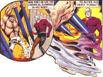 Metamorpho does his stuff. Artist: Ramona Fradon.