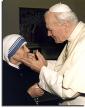 Pope John Paul embraces Mother Theresa