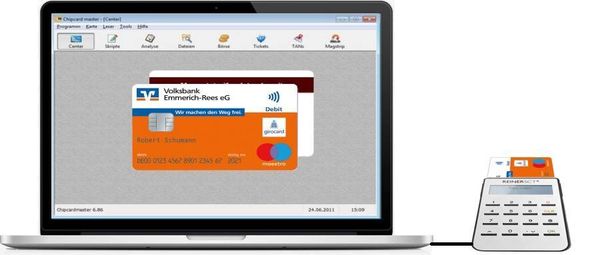 Chipkartenleser mit Notebook
