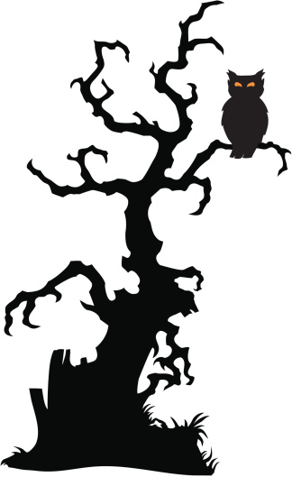 Owl silhouette tree clipart