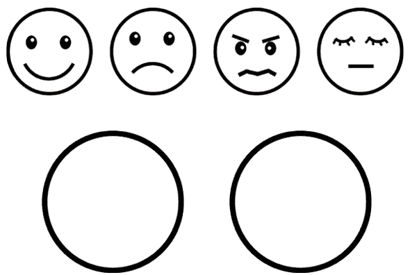 Happy face sad face clipart