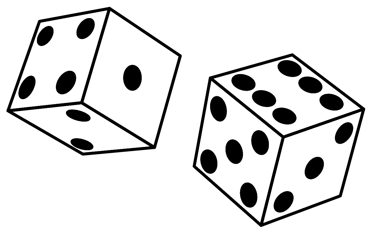 Dice clip art black and white - ClipartFox