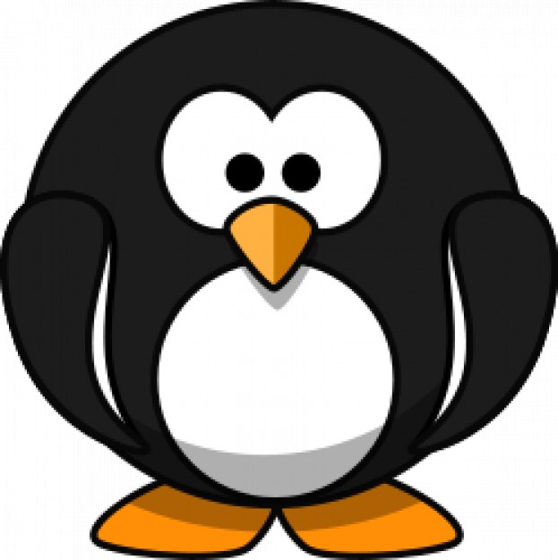 Cute round cartoon penguin Vector | Free Download