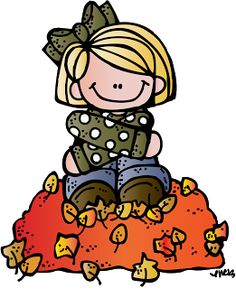 Kids having fun in the fall clipart