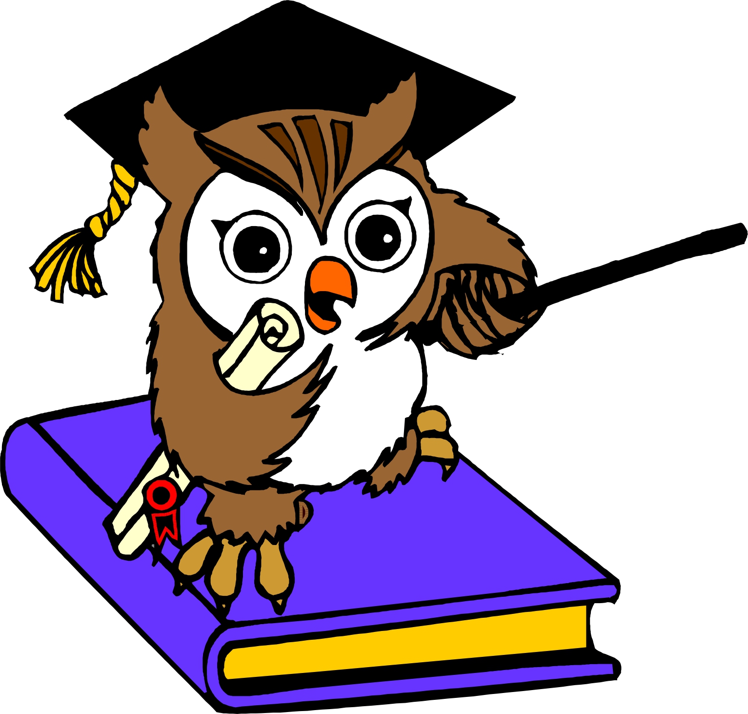 Wise owl animated clipart