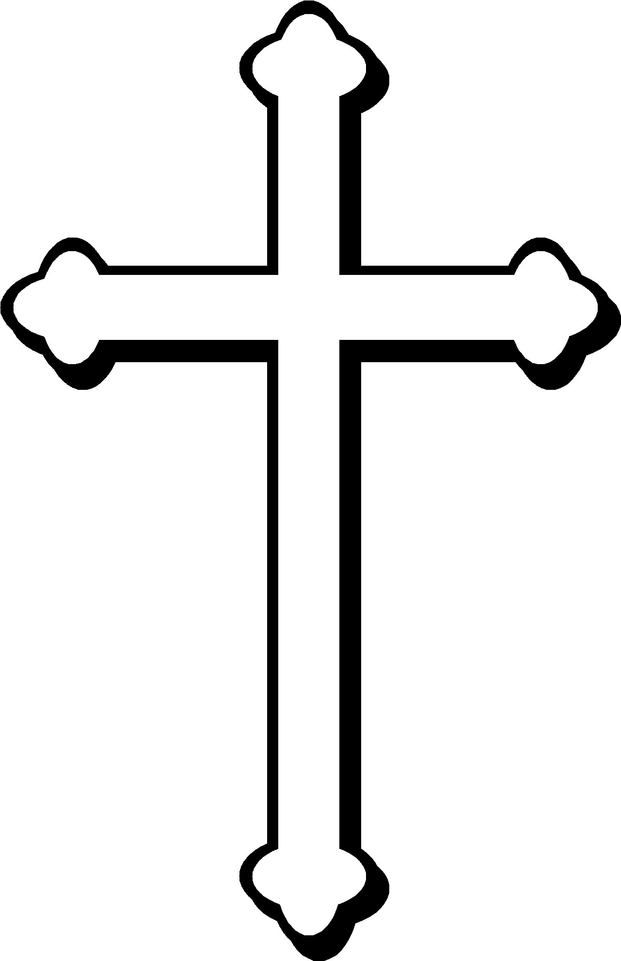 Fancy cross clip art black and white