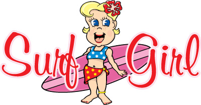 Cartoon Surfer Girl