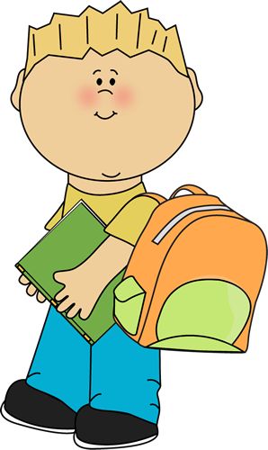 Kid in school clipart