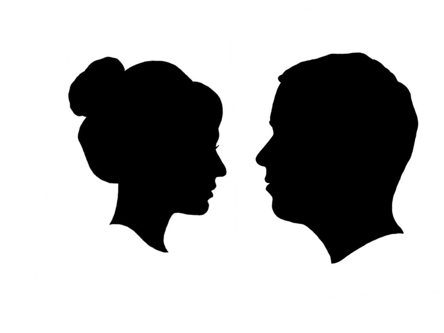 Side Face Silhouettes Clipart