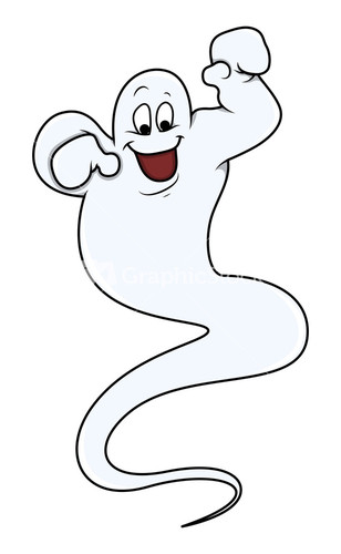 Cute Cartoon Ghost - Halloween Vector Illustration