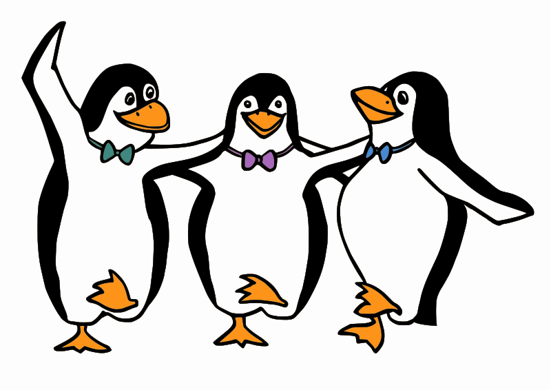 Dancing Penguins Free Vector / 4Vector