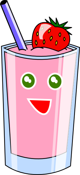 Strawberry milkshake clipart