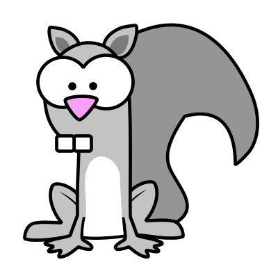 Drawing a cartoon squirrel