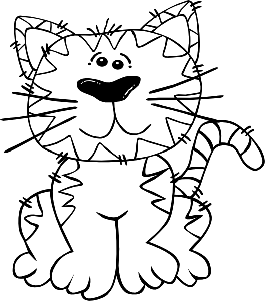 Cartoon Cat Sitting Outline Clip Art Vector Clip Art Online ...