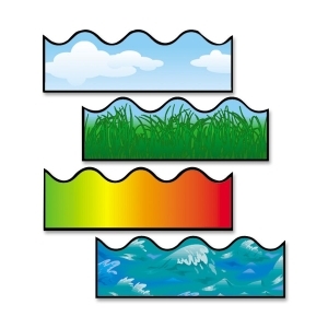 Carson-Dellosa CD144028 Scalloped Border Sets Cloud, Grass, Ocean ...