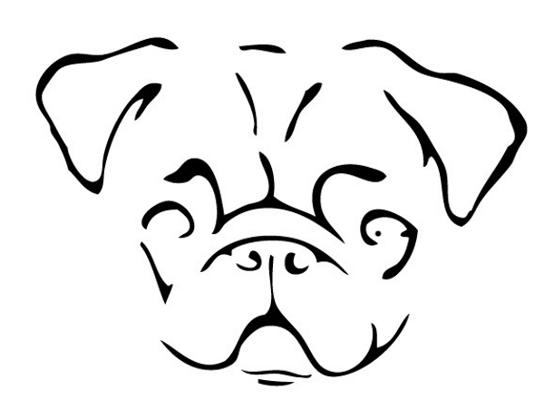 Pug Outline Decal