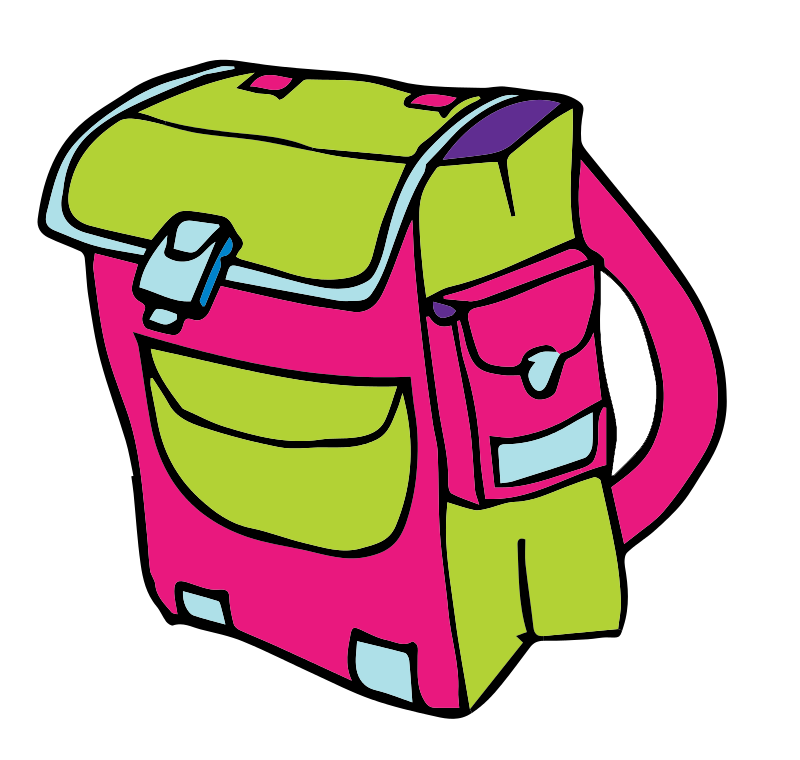 Backpack Of Messy Clipart