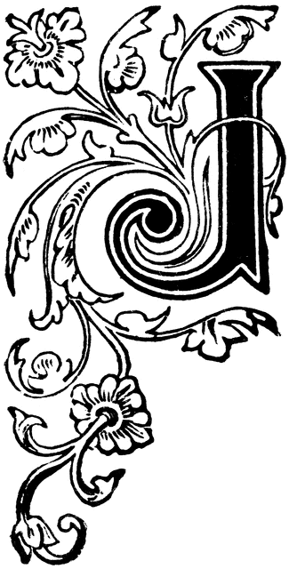 Floral Capital J | ClipArt ETC