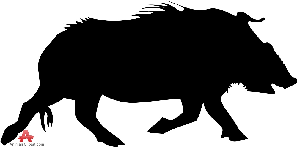 Running Boar Wild Pig Silhouette Clipart | Free Clipart Design ...