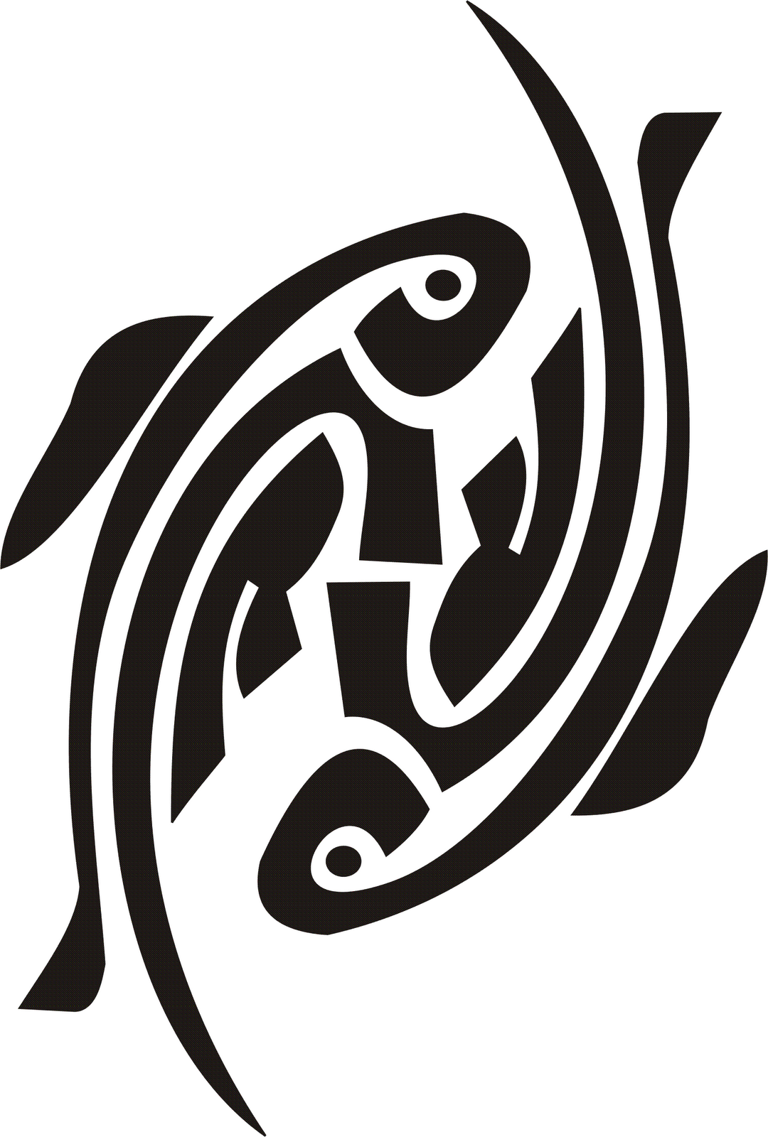 Tribal Koi Fish Vector Drawing In Black Made Using Corel Draw 12 ...