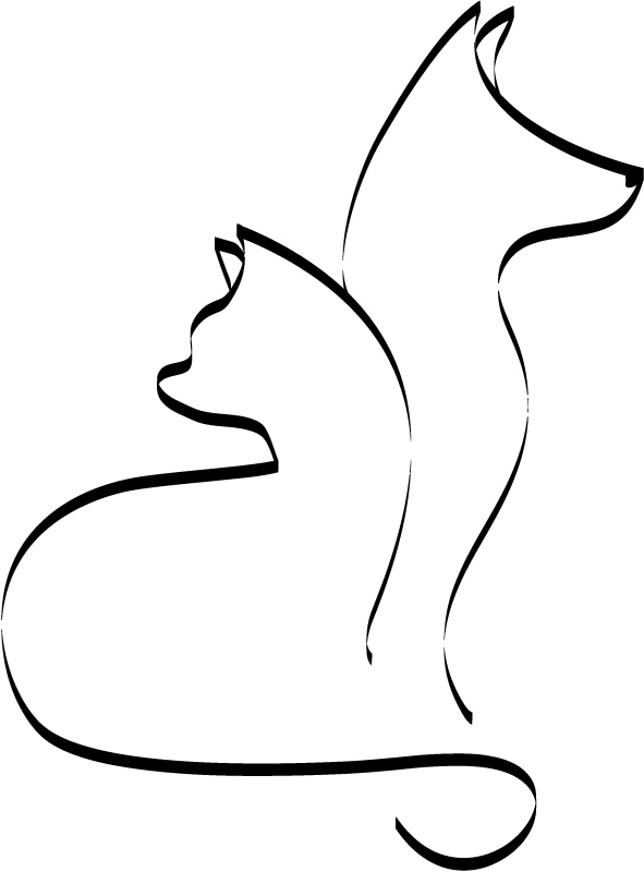 Outline Cat and Dog Cats and Dogs Animals Wall Stickers Wall Art ...