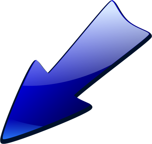 Blue arrow pointing down left vector graphics | Public domain vectors