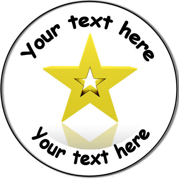 Personalised custom badge Education and School Gold Star award ...