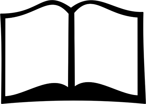 Black and white open book vector clip art | Public domain vectors