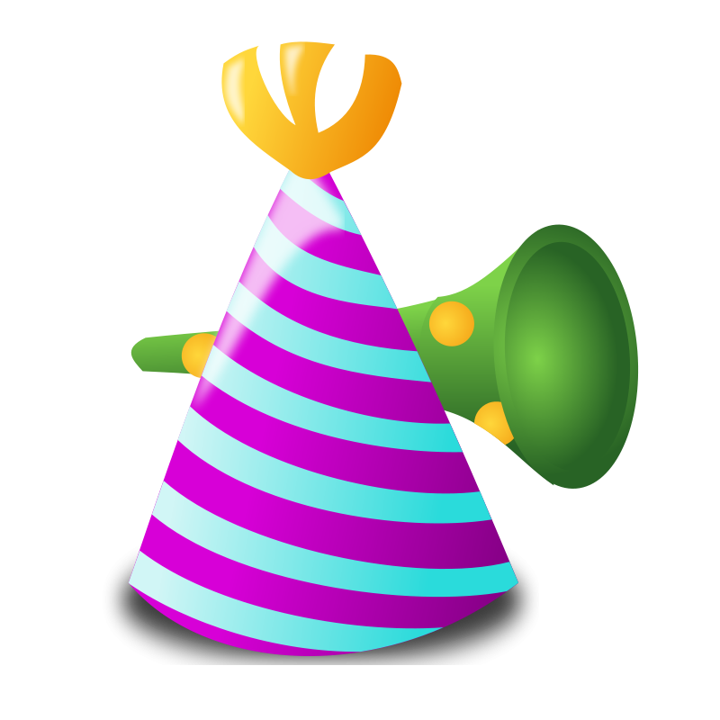 Streamers And Party Hat Clipart