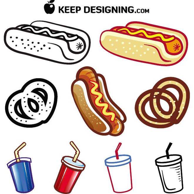 HOT DOG AND DRINK FREE VECTORS - Download at Vectorportal