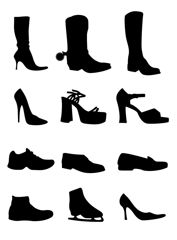 Shoe Vectors Silhouettes