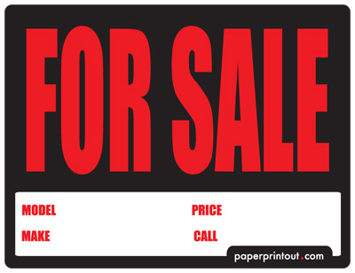 Free Car For Sale Sign To Print Online