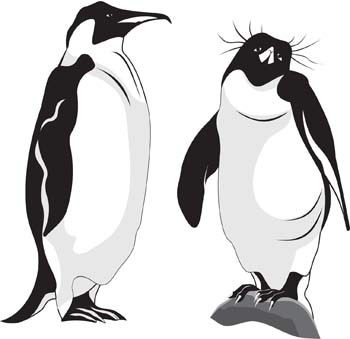 Penguin Skiing Free Vector / 4Vector