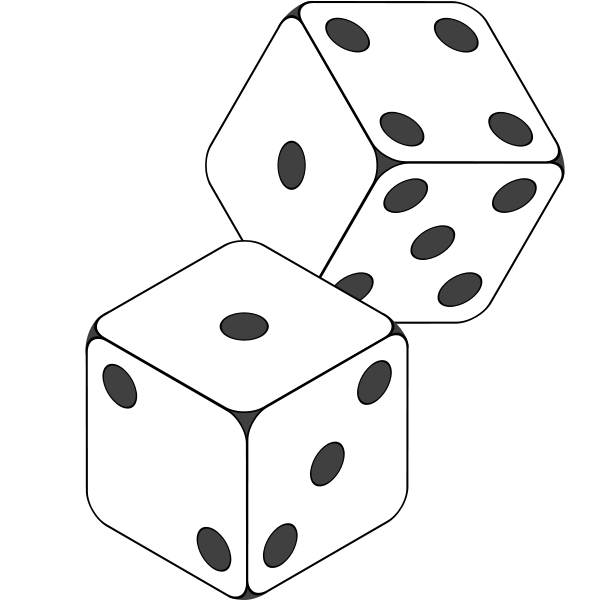 Dice Clip Art Black White - Free Clipart Images