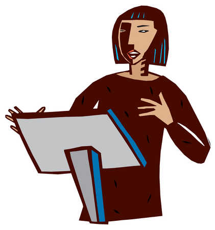 Clipart speaker at podium