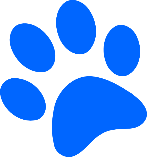 Blue Paw Print Clip Art Vector Clip Art Online Royalty Free